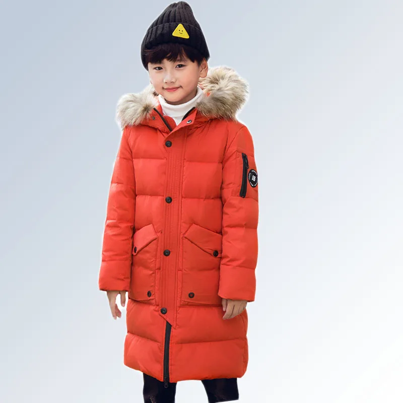 

Boys Winter Jacket Children Kids Clothes Long Hooded Warm Down Jacket 2018 Girls Coat Outwear Teenage Boys Clothing 8 12 14 Year