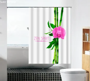 

Zen Spirit orchid bamboo Fabric waterproof Bathroom Shower curtain 180cm*200cm