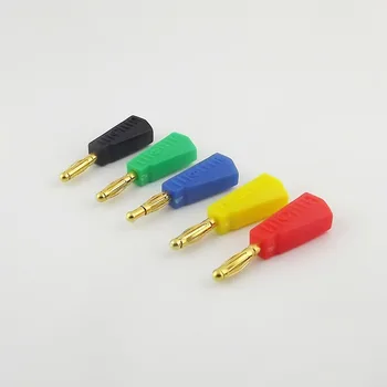 

10pcs Radioshack Stackable 4mm Banana Male Plug Jack Adapter Gold Plated Connector Solder Type 5 Colors