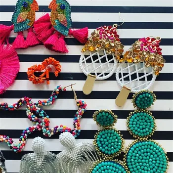 

Dvacaman 2020 Trendy Beads Drop Earrings for Women Girl Handmade Tassel Bird Dangle Statement Earrings Jewelry Wholesale Party