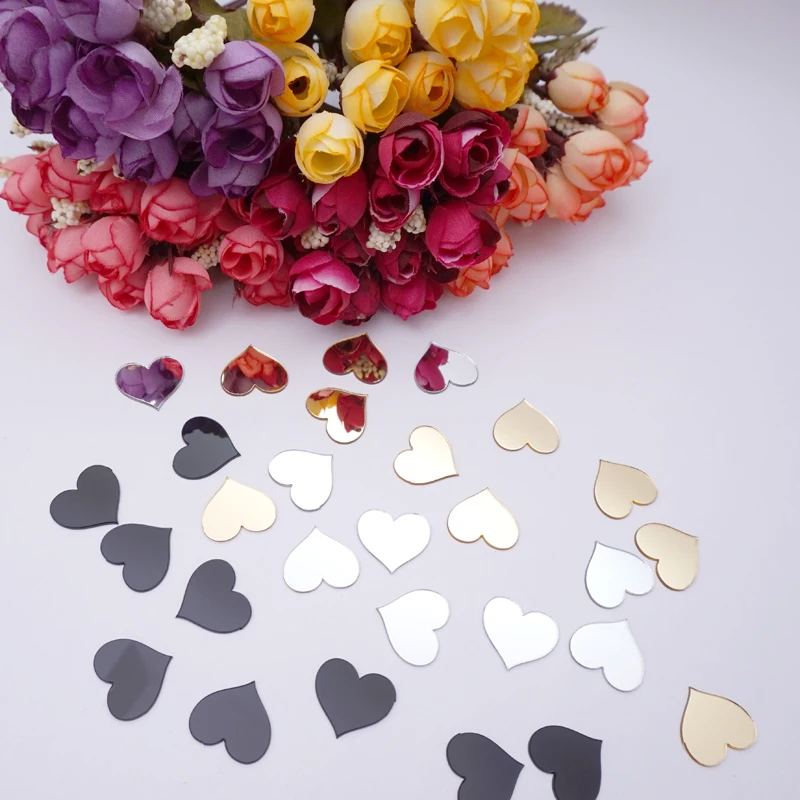 Small Heart Sticker 100 pieces 2.25x2cm Acrylic Mirror Sticker Wedding Decor Kid's Room DIY Accessory Party Guest Gifts