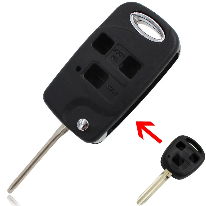

3 Button Folding Flip Remote Key Shell Smart Car Key Housing Case Fob Uncut Blade for Toyota Celica Avensis RAV4 Prado Camry