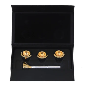 

New Silver Trumpet Mouthpiece with Golden 4 Sizes Convertible 7c 5c 3c 1c