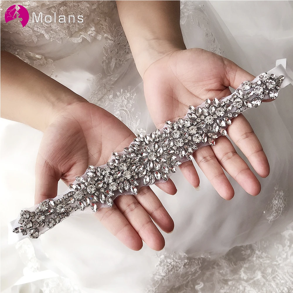 

MOLANS European Pearls Belt Brides Hand-studded Rhinestone Belts Luxury Crystal Bridesmaid Bride Dress Girdle Female Bridal Sash