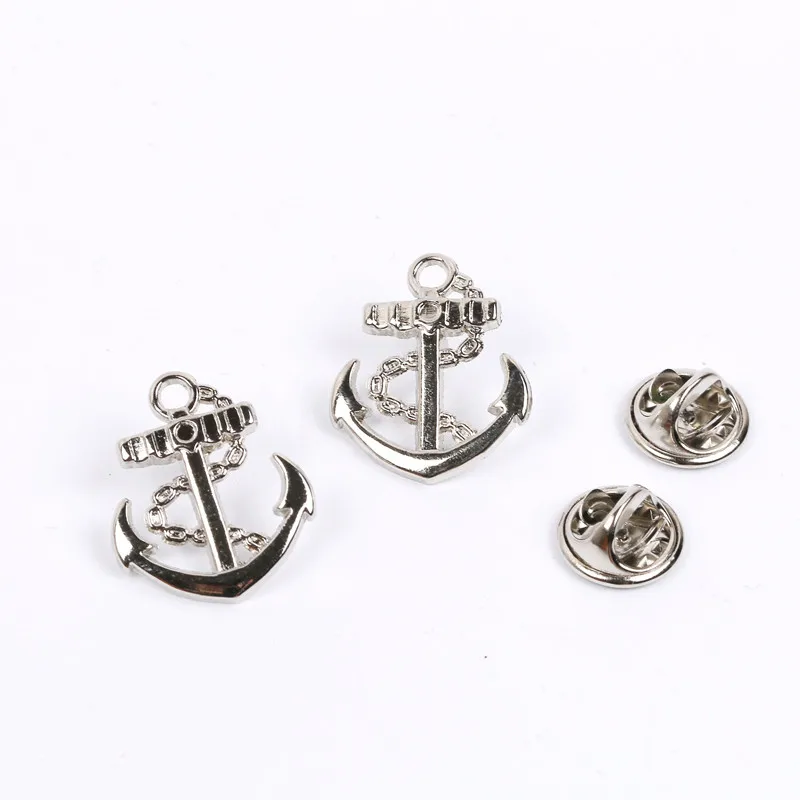 Navy Style Anchor Brooch Lapel Pins Pirates Symbo Metal Anchor Brooches