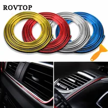 5 м наклейки для салона автомобиля, декоративные полосы, Формовочная Автомобильная Дверная панель, воздушная розетка, рулевые полосы для автомобиля