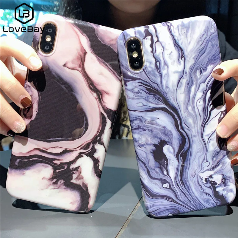 Lovebay Модный Роскошный Мраморный чехол для iphone 6 6S Plus XS Capa X Max XR 7 8 телефона IMD