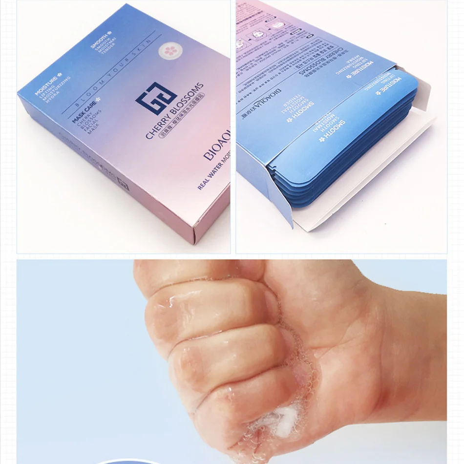 BIOAQUA 10 шт./кор., вишневый цвет, отбеливающая маска для лица, увлажняющая, без жгучих пор, контроль масла, лифтинг, укрепляющий набор для ухода
