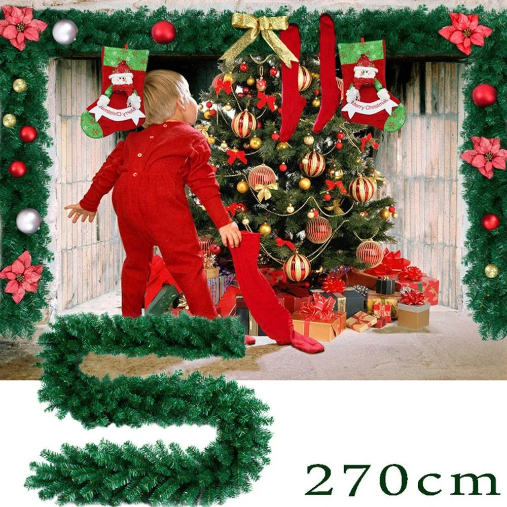 

Merry Christmas Decorations For Home New Year LED 2.7M Christmas Decoration Ornaments Xmas Tree Garland Rattan Home Wall Pine