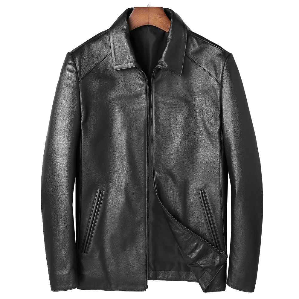 Sales Men Cowhide genuine leather jacket Gentlemen Formal genuine
