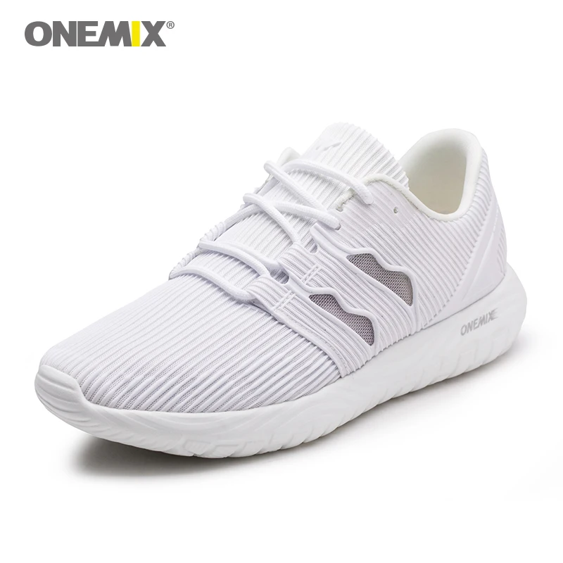 

ONEMIX Light Women Running Shoes Breathable Men Outdoor Jogging Mesh Road Running for Unisex Walking Jogging Sneakers in White