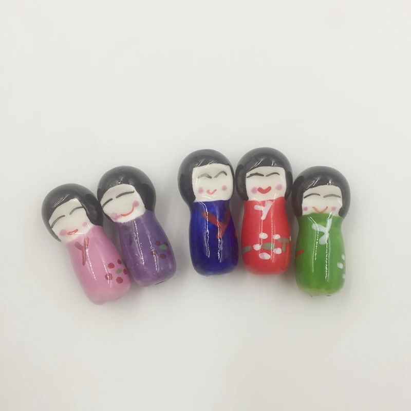 

30mm 20pcs/pack "Japan Dolls"China Ceramic Porcelain Bead Pendants Jewelry Beads Findings Accessories