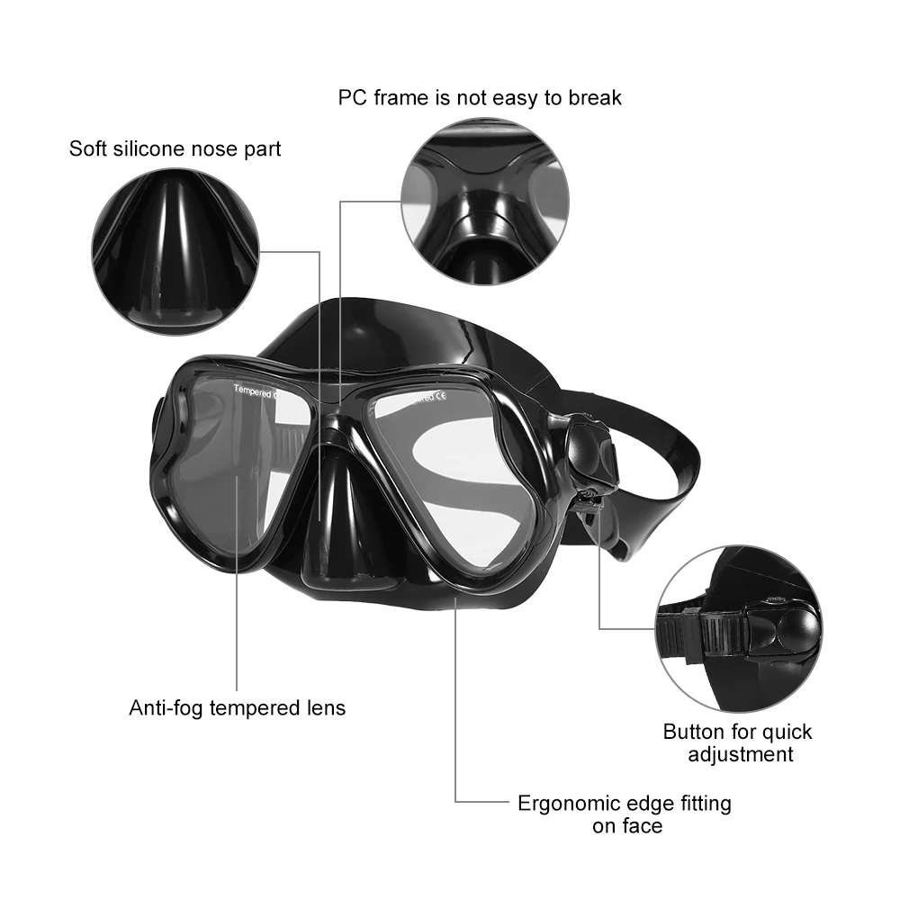 Мужская и женская маска для дайвинга, маска для подводного плавания, анти-туман, очки для подводного плавания, трубка, набор, маска для плавания, очки для дайвинга