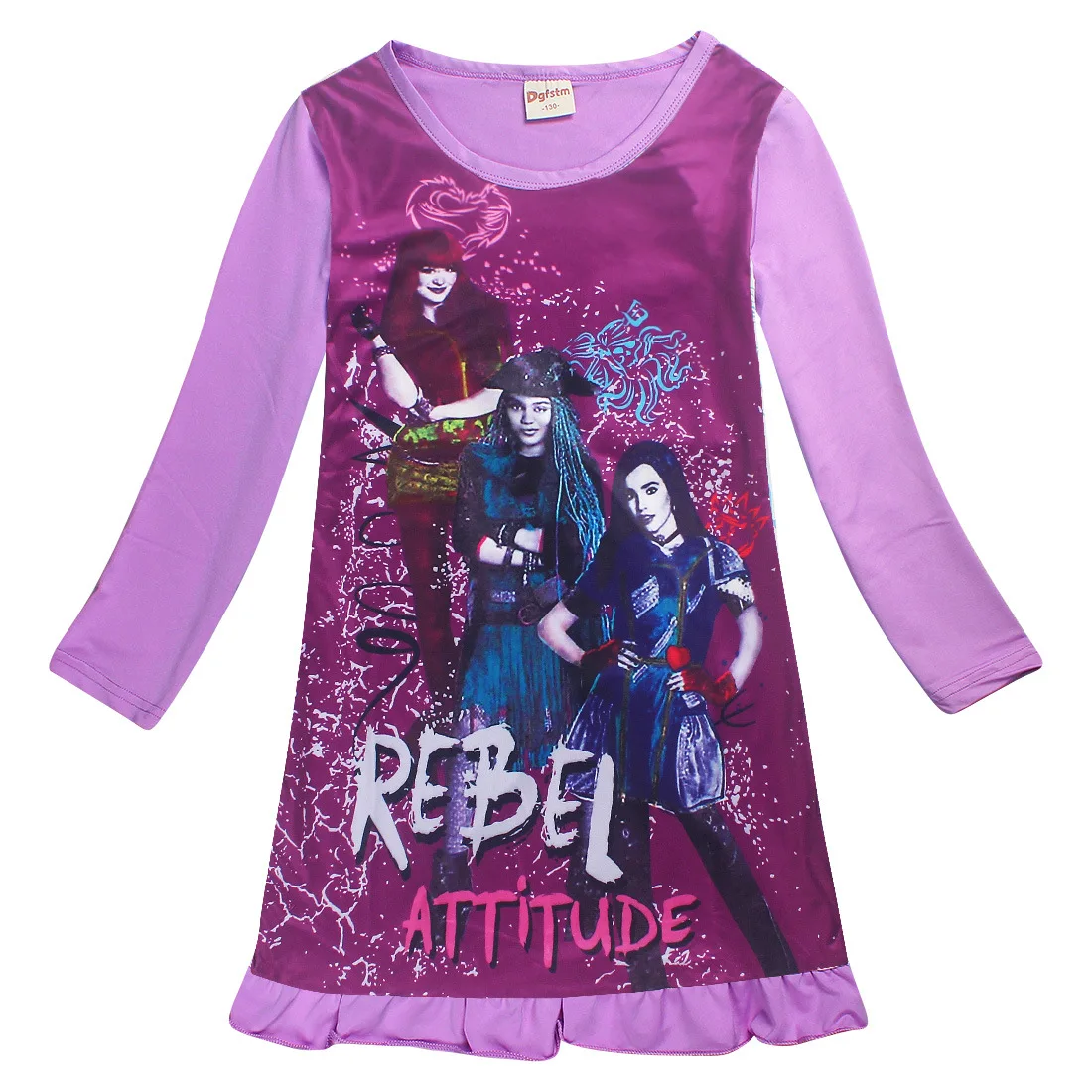 

New Descendants Costume Girls Dresses The Descendants 2 Girls Clothing Children Dress for Girl Summer Children Nightgown dress