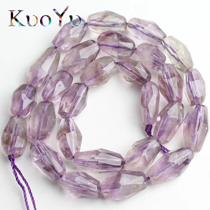 

8x12mm Natural Genuine Faceted Light Purple Amethysts Stone Beads Irregular Loose Spacer Bead For Jewelry Making DIY Bracelet