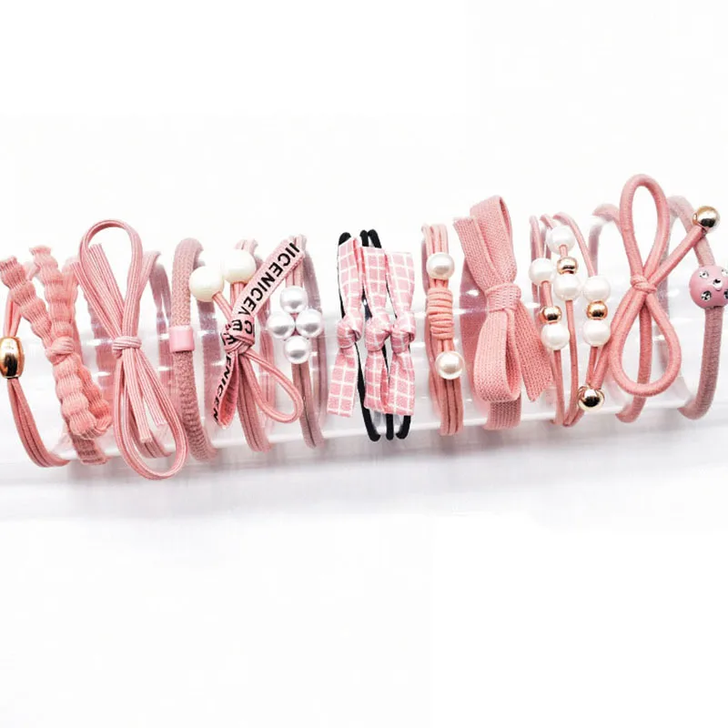 

12Pcs/Set Fashion Woman Hair Accessories small fresh head rope ponytail hair rope girl hair band cute rubber band for hair