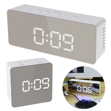 Digital LED Mirror Desktop Clock 12H/24H Alarm Desktop Thermometer Clocks White Light Digital LED Mirror Desktop Clock 12H/24H Alarm Desktop Thermometer Clocks White Light