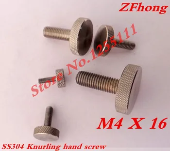 

10pcs M4*16 Stainless Steel Flat Head Knurling Hand Thumb Tighten Screws