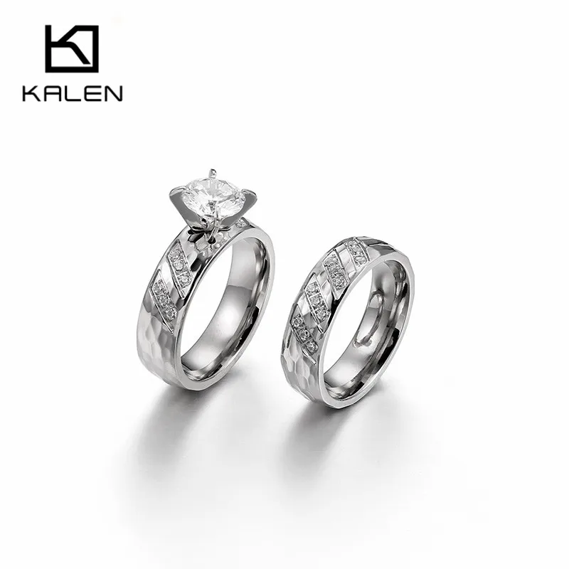Aliexpress.com : Buy Kalen New Silver Finger Engagement Rings For Couples Women Stainless Steel