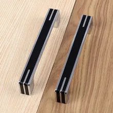 160mm modern fashion furniture door handles shiny silver black chrome kitchen cabinet dresser cupboard wardrobe door handle pull