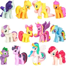 12 pçs/set 3-5 centímetros My little pony PVC Rainbow cavalo cavalo pequeno bonito toy figuras de ação dolls para a menina presente de natal aniversário