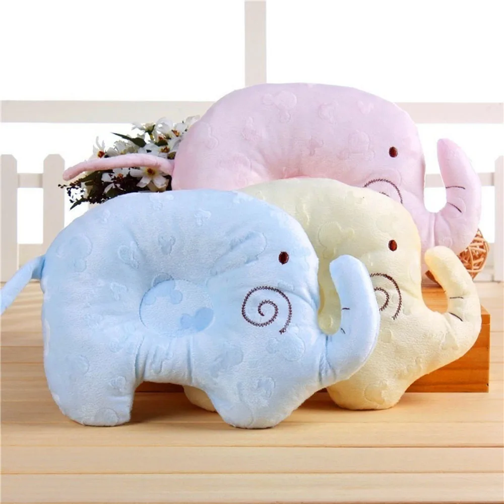 

Baby Elephant Pillow Anti-Roll Prevent Flat Head Sleeping Positioner for Newborn Infant Boys Girls Soft Velvet Cotton Filling