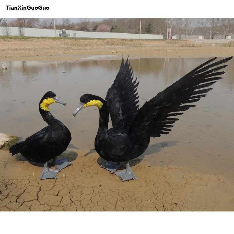 simulation Osprey black feathers hard model bird prop garden decoration gift s1198 | Игрушки и хобби