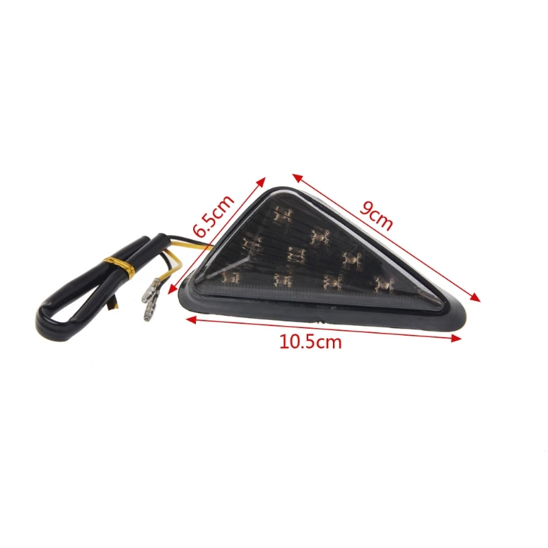 

1 Pair Triangle Flush Motorcycle Turn Signal Blinkers Indicator Light 9 LED Smoke Lens