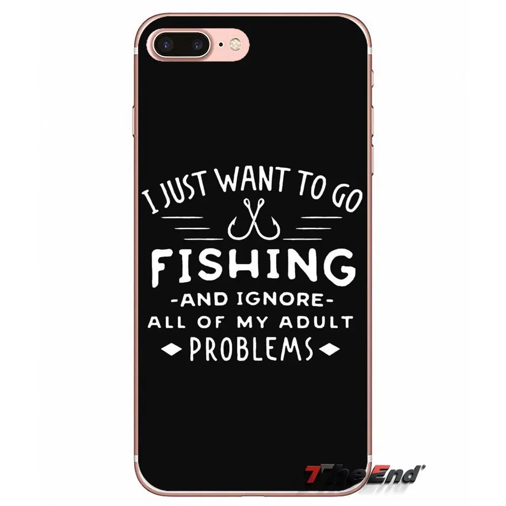 Angling Go Fishing quotes Мягкий чехол из ТПУ для iPhone X 4 4S 5 5S 5C SE 6 6S 7 8 Plus Samsung Galaxy J1 J3 J5 J7 A3 A5 2016