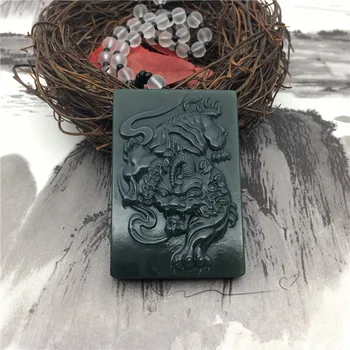 

Natural stone hotan god beast pendant necklaces guard men and women lovers jadeware jewelry style