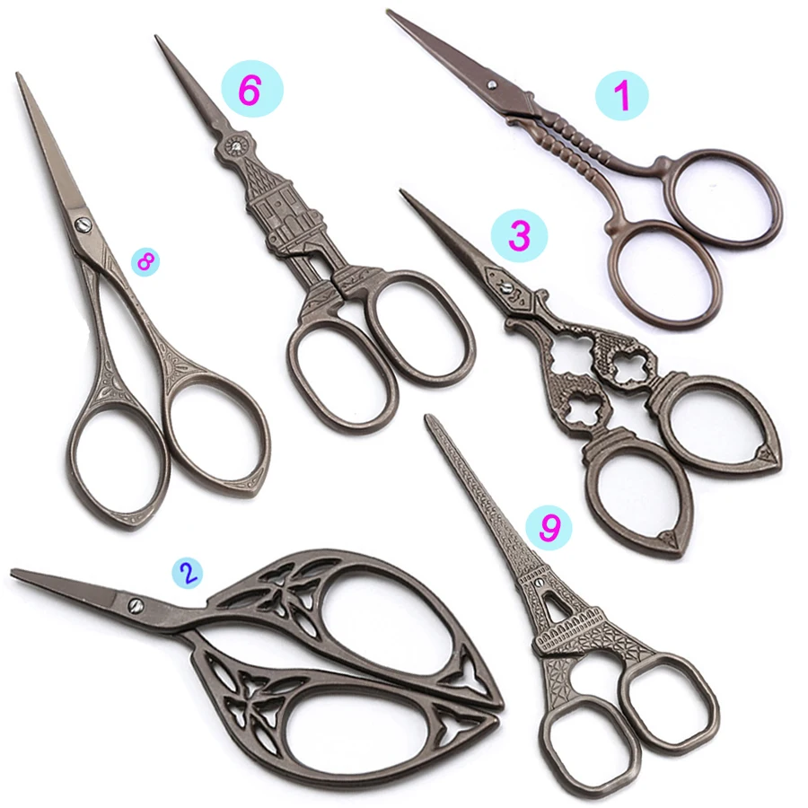 High Quality Vintage Sewing Scissors Floral Pattern Antique Sewing Scissors Dressmaker Shears