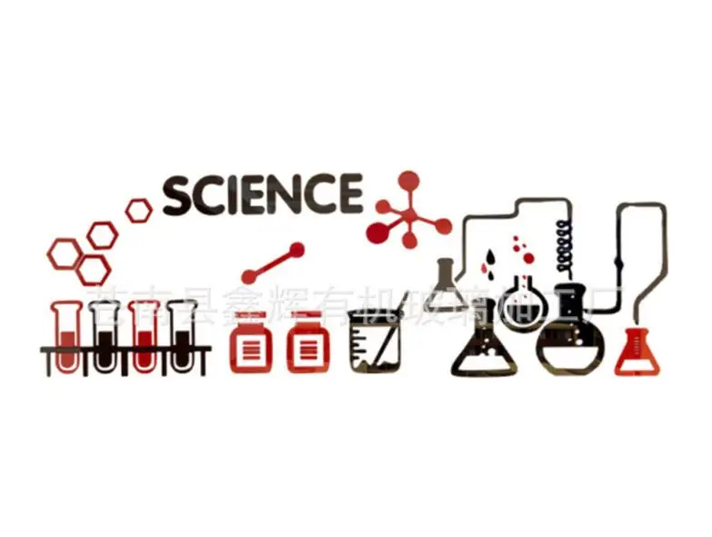 Научная начальной школы классная культура макет оборудование для химической лаборатории комнаты 3D акриловая Наклейка на стену украшение дома