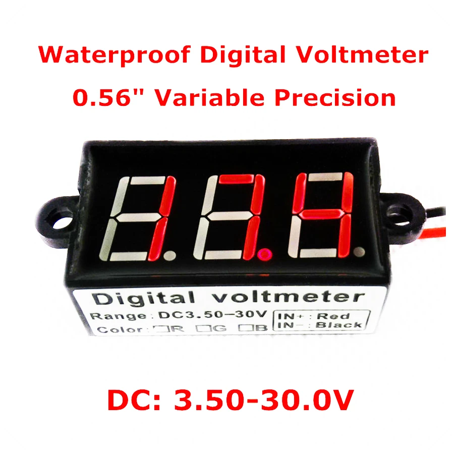

DC3.5-30V Digital Voltmeter 0.56" Led Display Red Color Precision Vehicle car Waterproof Voltage Meter