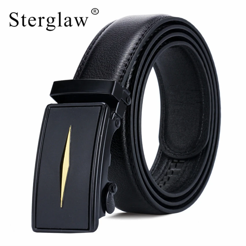

110x3.5cm New Fashion black Male Brand Automatic Leather Belts For Men Decorative Special Western Buckle Wide Straps women U116