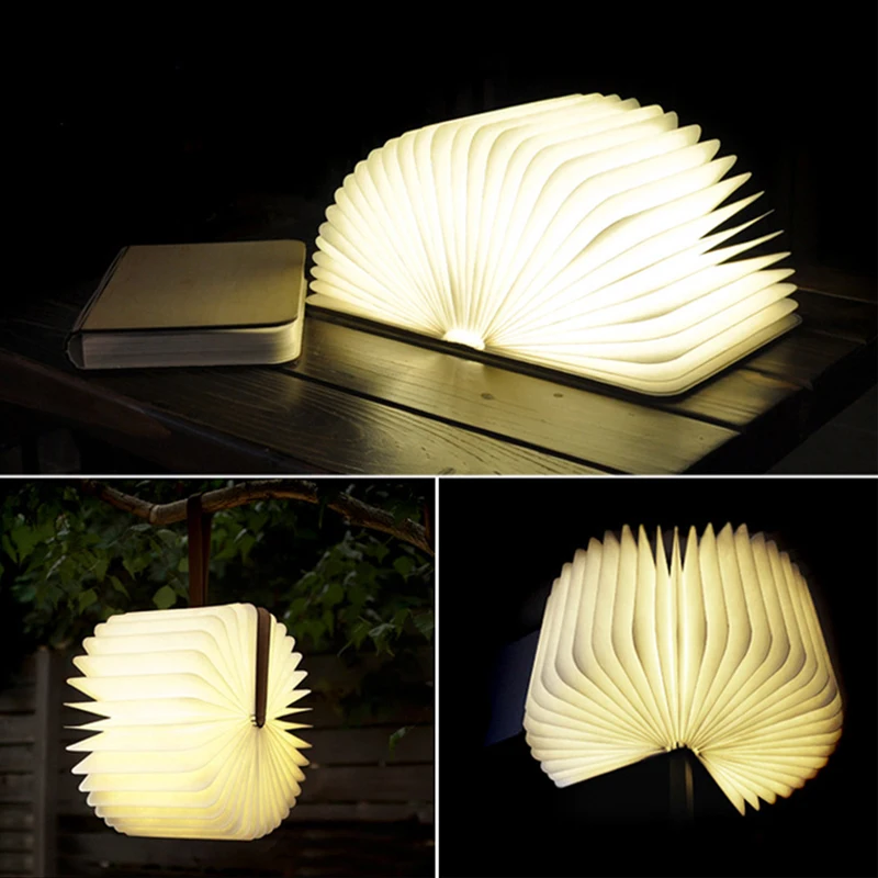 

Strange LED Rechargeable Folding Book Light night Changeable Shape Battery Operated Fixture Beautiful Table Lamp Lights