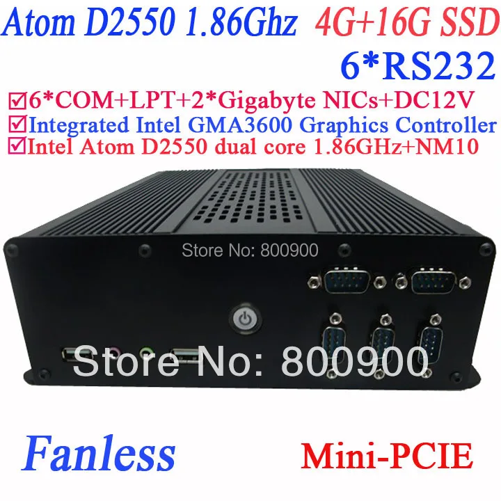 Lowest Price Mini HTPC ITX Computers with 6 COM PXE fanless Intel D2550 dual core GMA36001.86Ghz NM10 2 RTL8111E Gigabyte Nic 4G RAM 16G SSD Lowest Price Mini HTPC ITX Computers with 6 COM PXE fanless Intel D2550 dual core GMA36001.86Ghz NM10 2 RTL8111E Gigabyte Nic 4G RAM 16G SSD