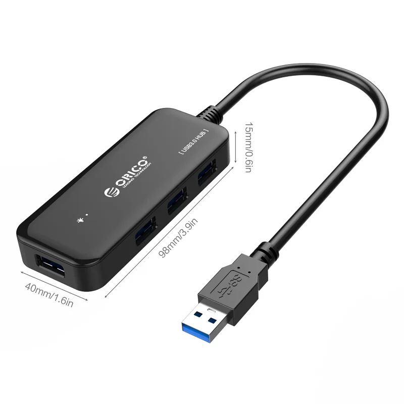 ORICO 4 порта USB концентратор Micro USB 3,0 концентратор Высокоскоростной 5 Гбит/с usb-хаб для Windows Linux ноутбук ПК Apple Macbook Air PC планшет