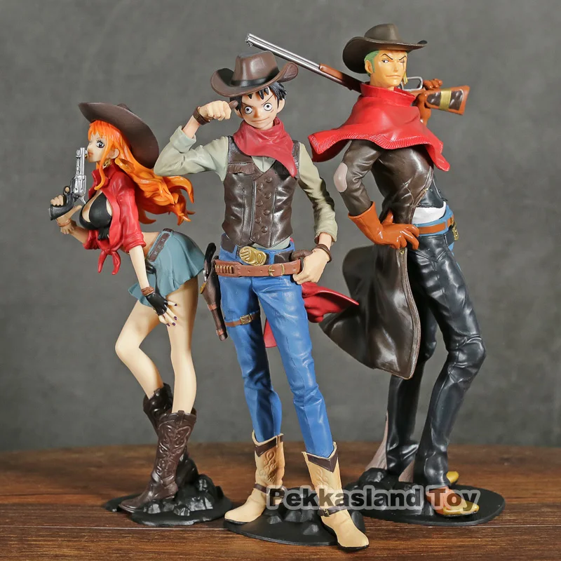 

Anime One Piece Treasure Cruise World Journey Luffy Nami Zoro Cowboy Ver. PVC Action Figure Collection Model Toys Doll