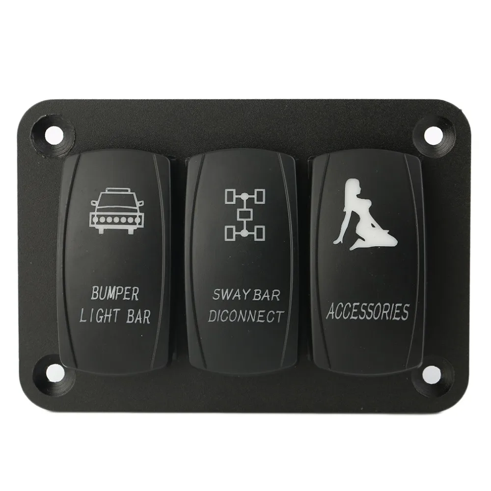 Switches Waterproof ON OFF Marine Car Boat Rocker Switch Panel 3 Gang