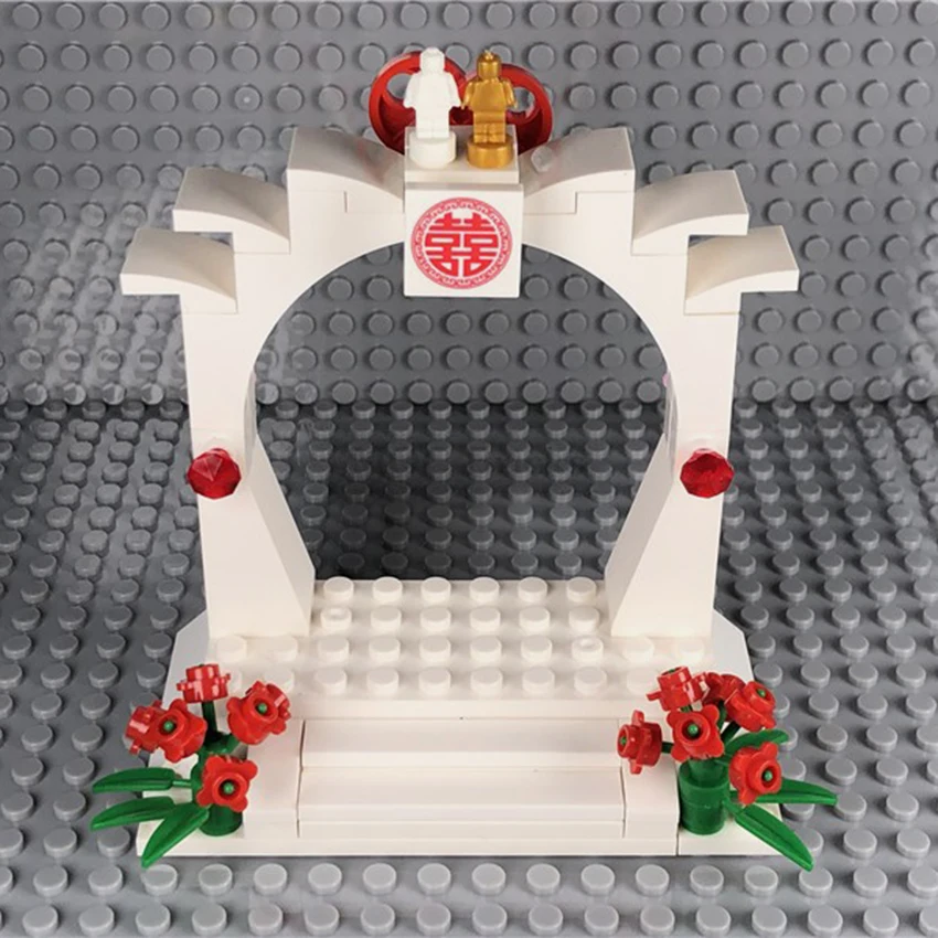 City T Station Wedding Runway Stage Building Blocks Bricks LegoINGlys Street MOC Accessories DIY Baby Kids Toys For Children (7)