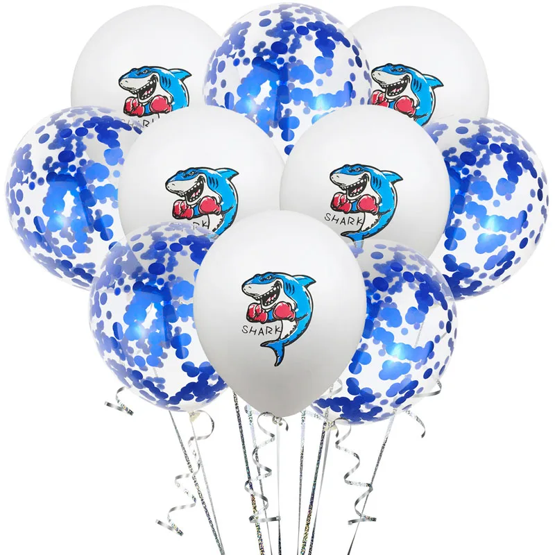 10pcs Mixed Boxing Shark Balloons Animal Theme Happy Birthday