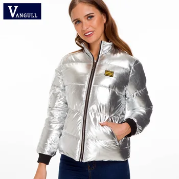 

Casual fashion Women's Clothing 2018 Autumn & Winter warm with thick ladies Jacket zipper solid long sleeve sliver women Parkas