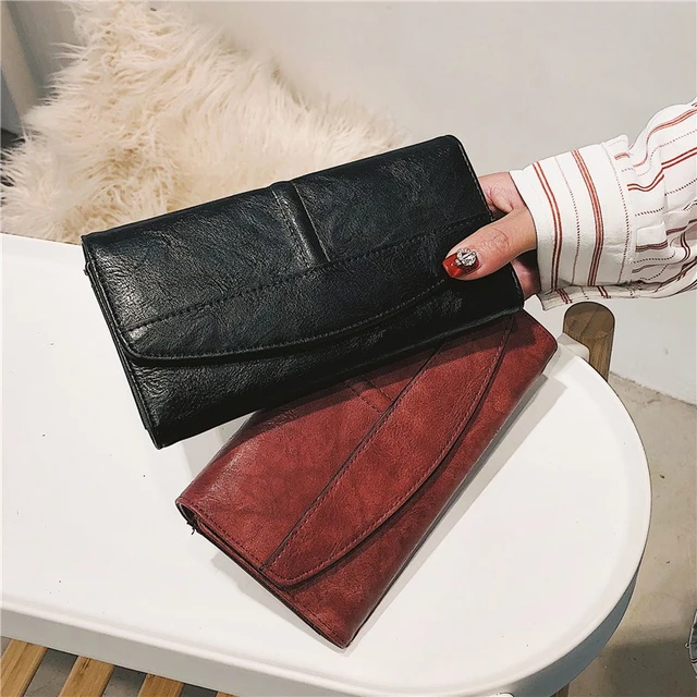 Trifold Long PU Leather Clutch 1