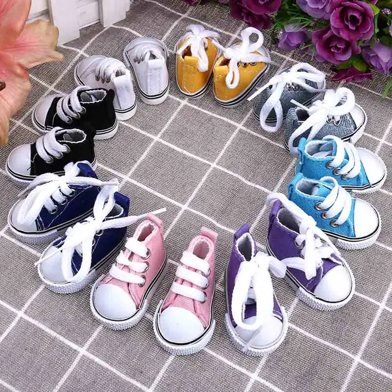 

5CM Fashion Denim Canvas Mini Toy Shoes For Doll Fit For 14.5 Inch Doll Accessories