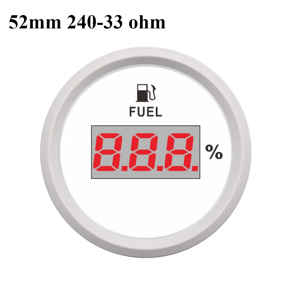 УФ-фильтр 52 мм с 0-190 Ом Указатель уровня топлива метр цифровой указатель расхода топлива для лодки автомобиля морская яхта индикатор бака с красной подсветкой 12/24V - Цвет: WW 240-33ohm