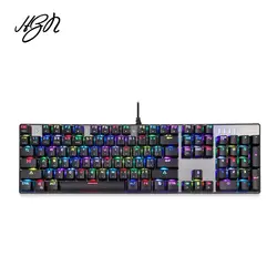 Motospeed CK104 русский 87keys механическая клавиатура Эргономичный черный RGB игровой геймерская клавиатура с Подсветка для ПК