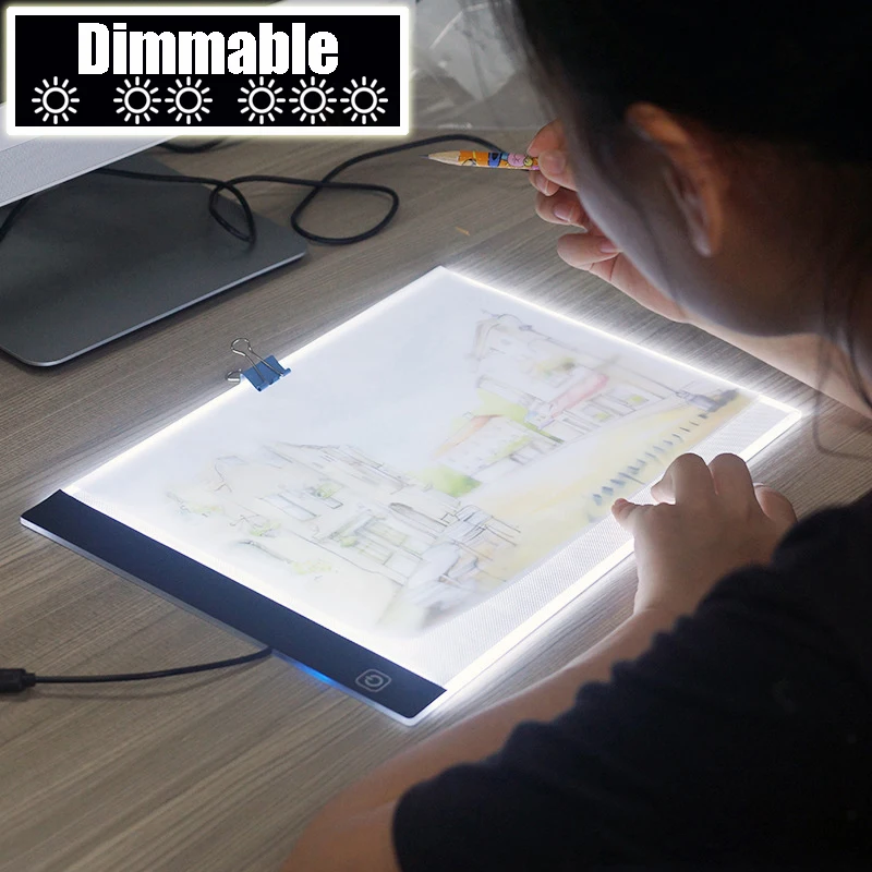 

Dimmable ! Ultrathin A4 LED Light Tablet Pad USB Plug Painting copy Diamond Embroidery Diamond Painting Cross Stitch tool