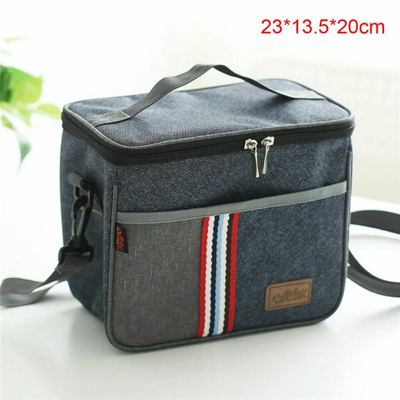 

New Insulated Portable Lunch Bags Canvas Box Tote Bag Thermal Cooler Food Picnic Handbag Waterproof Fashion High Quality