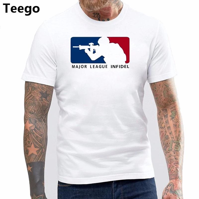 

Major League Infidel Military USMC Marines Special Ops Black T-Shirt Mens Summer Style Tee Shirt Adults TShirt Euro Size S-3XL