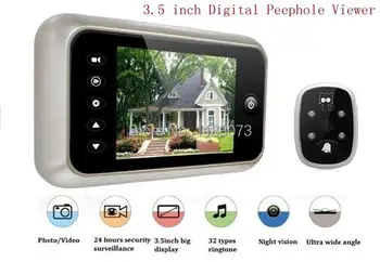 

3.5 inch High Definition Digital Peephole Viewer 3X Digital Zoom Door Viewers Camera with IR LED Night Vision Lights with box